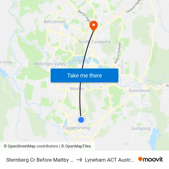 Sternberg Cr Before Maltby Cct to Lyneham ACT Australia map