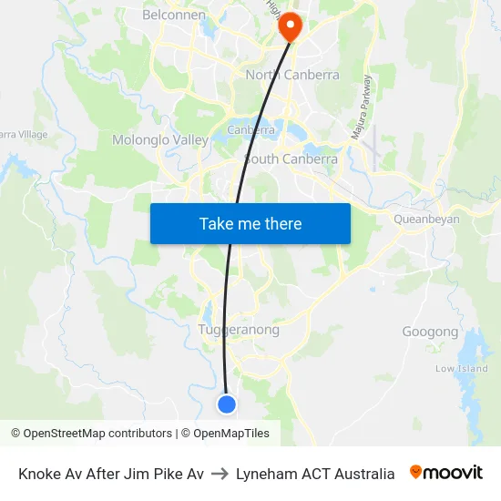 Knoke Av After Jim Pike Av to Lyneham ACT Australia map