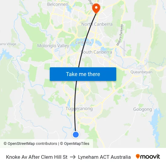 Knoke Av After Clem Hill St to Lyneham ACT Australia map