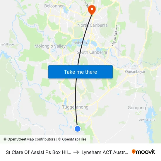 St Clare Of Assisi Ps Box Hill Av to Lyneham ACT Australia map
