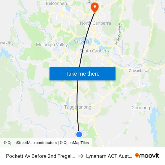 Pockett Av Before 2nd Tregellas Cr to Lyneham ACT Australia map