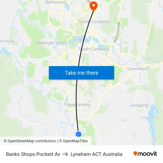 Banks Shops Pockett Av to Lyneham ACT Australia map
