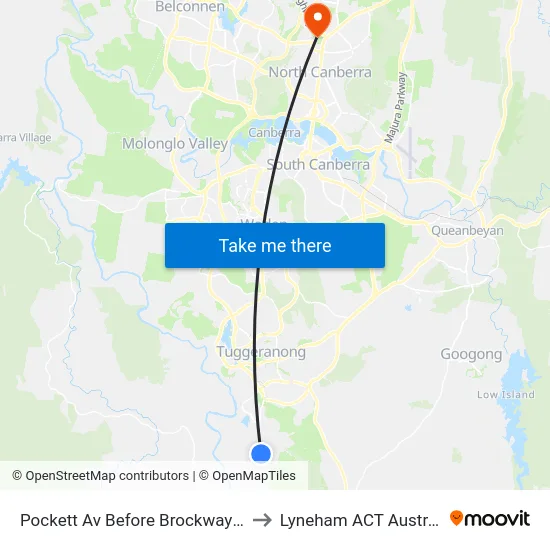 Pockett Av Before Brockway Cct to Lyneham ACT Australia map