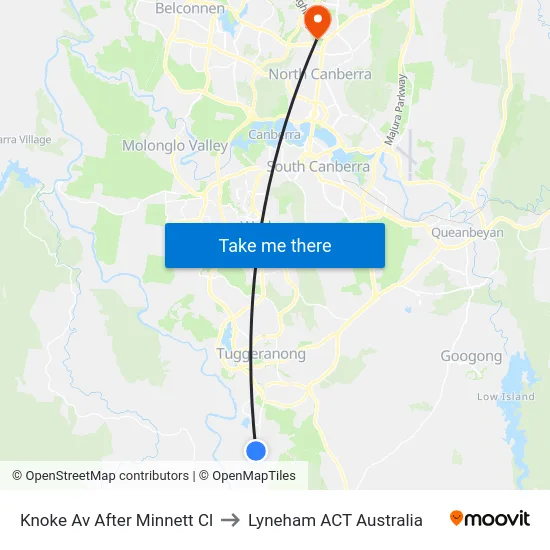 Knoke Av After Minnett Cl to Lyneham ACT Australia map
