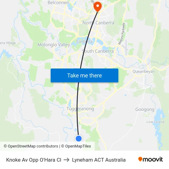 Knoke Av Opp O'Hara Cl to Lyneham ACT Australia map