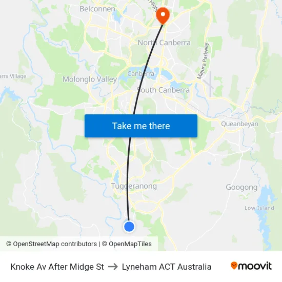 Knoke Av After Midge St to Lyneham ACT Australia map