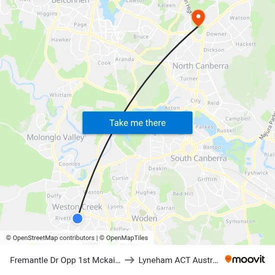 Fremantle Dr Opp 1st Mckail Cr to Lyneham ACT Australia map