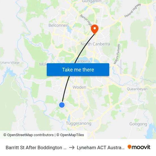 Barritt St After Boddington Cr to Lyneham ACT Australia map