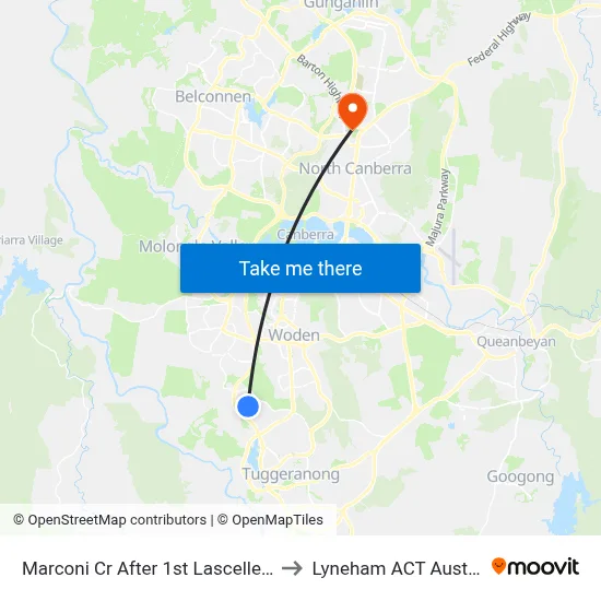 Marconi Cr After 1st Lascelles Cct to Lyneham ACT Australia map