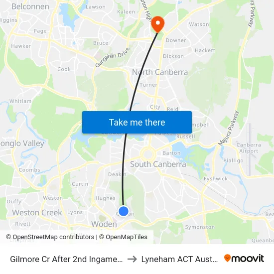 Gilmore Cr After 2nd Ingamells St to Lyneham ACT Australia map