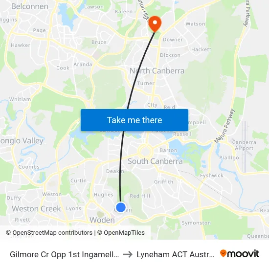 Gilmore Cr Opp 1st Ingamells St to Lyneham ACT Australia map