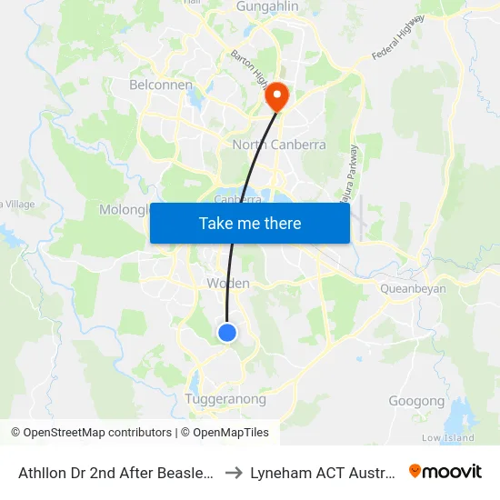 Athllon Dr 2nd After Beasley St to Lyneham ACT Australia map