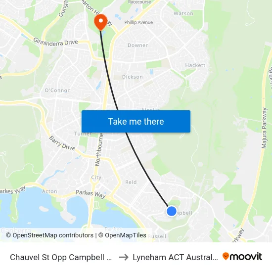 Chauvel St Opp Campbell Ps to Lyneham ACT Australia map
