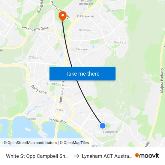 White St Opp Campbell Shops to Lyneham ACT Australia map