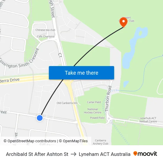 Archibald St After Ashton St to Lyneham ACT Australia map