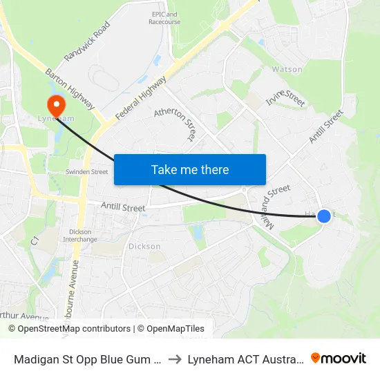 Madigan St Opp Blue Gum Ps to Lyneham ACT Australia map