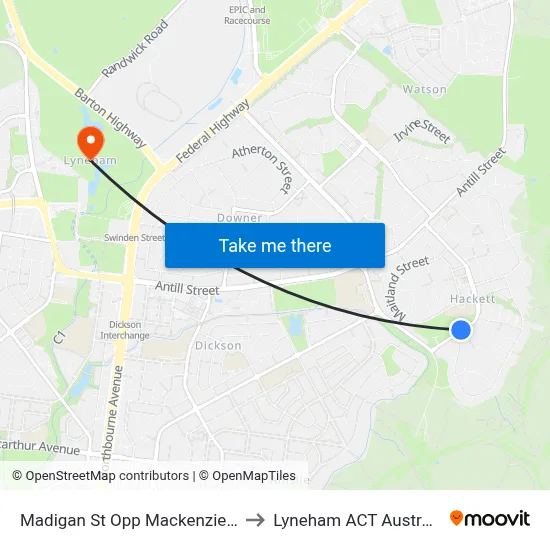 Madigan St Opp Mackenzie St to Lyneham ACT Australia map