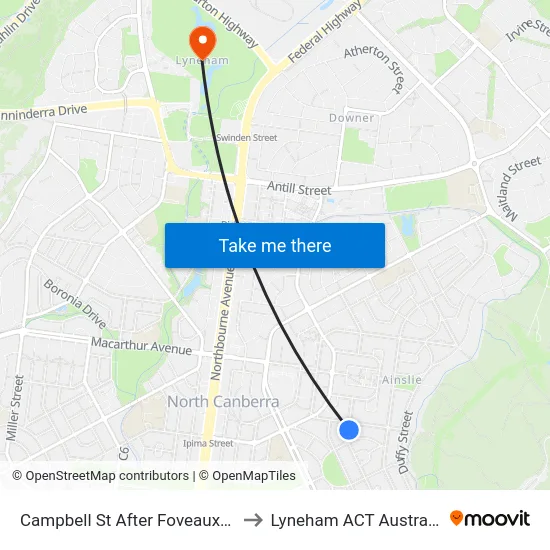 Campbell St After Foveaux St to Lyneham ACT Australia map