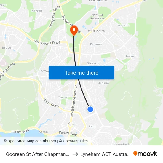Gooreen St After Chapman St to Lyneham ACT Australia map