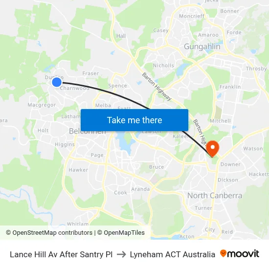 Lance Hill Av After Santry Pl to Lyneham ACT Australia map