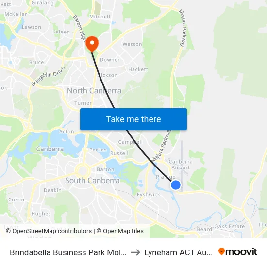 Brindabella Business Park Molonglo Dr to Lyneham ACT Australia map