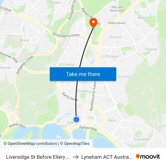 Liversidge St Before Ellery Cr to Lyneham ACT Australia map