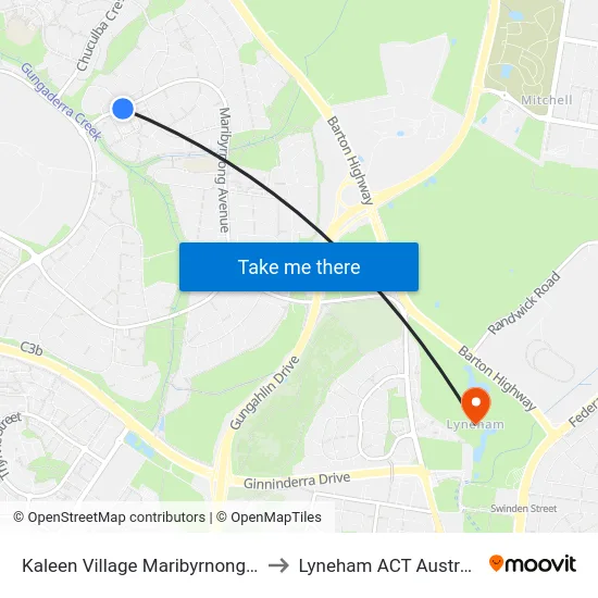 Kaleen Village Maribyrnong Av to Lyneham ACT Australia map