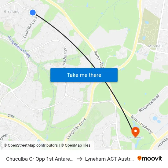 Chuculba Cr Opp 1st Antares Cr to Lyneham ACT Australia map