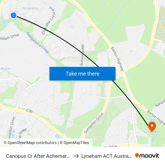 Canopus Cr After Achernar Cl to Lyneham ACT Australia map