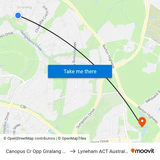 Canopus Cr Opp Giralang Ps to Lyneham ACT Australia map