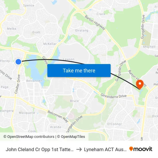 John Cleland Cr Opp 1st Tattersall Cr to Lyneham ACT Australia map