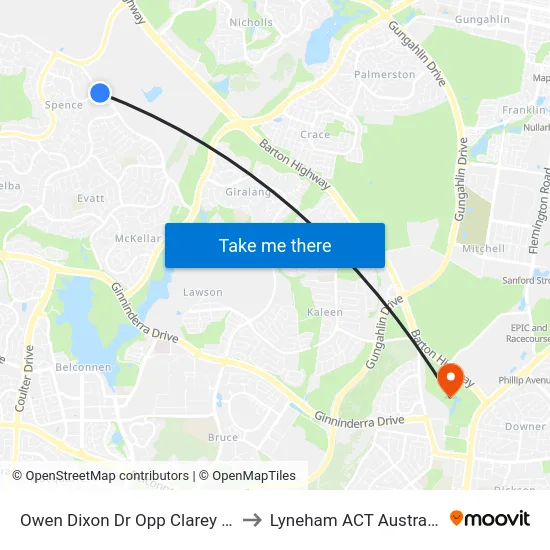 Owen Dixon Dr Opp Clarey Cr to Lyneham ACT Australia map