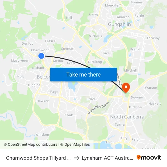 Charnwood Shops Tillyard Dr to Lyneham ACT Australia map