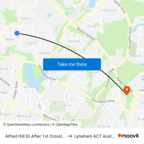 Alfred Hill Dr After 1st Crossley Cl to Lyneham ACT Australia map