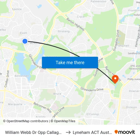 William Webb Dr Opp Callaghan St to Lyneham ACT Australia map