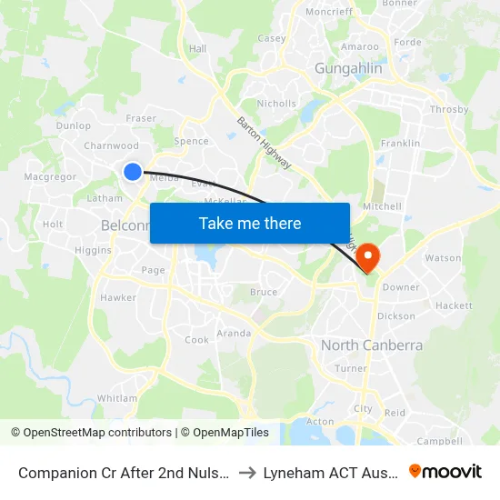 Companion Cr After 2nd Nulsen Cct to Lyneham ACT Australia map