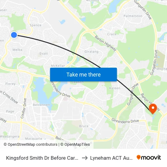 Kingsford Smith Dr Before Carandini St to Lyneham ACT Australia map
