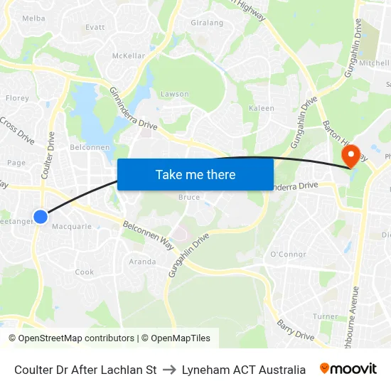 Coulter Dr After Lachlan St to Lyneham ACT Australia map