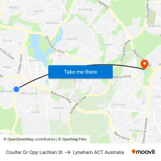 Coulter Dr Opp Lachlan St to Lyneham ACT Australia map