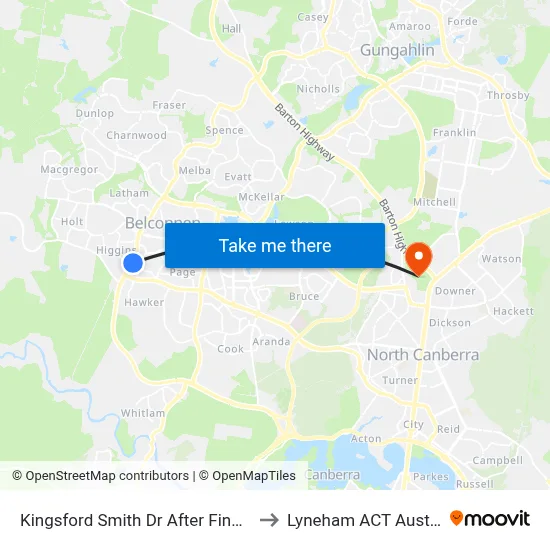 Kingsford Smith Dr After Findlay St to Lyneham ACT Australia map