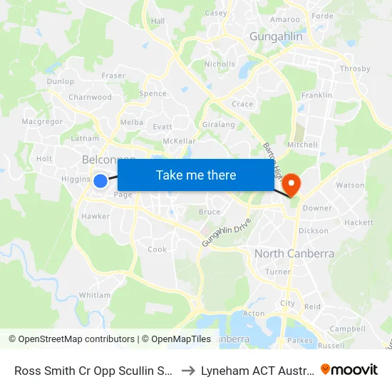 Ross Smith Cr Opp Scullin Shops to Lyneham ACT Australia map