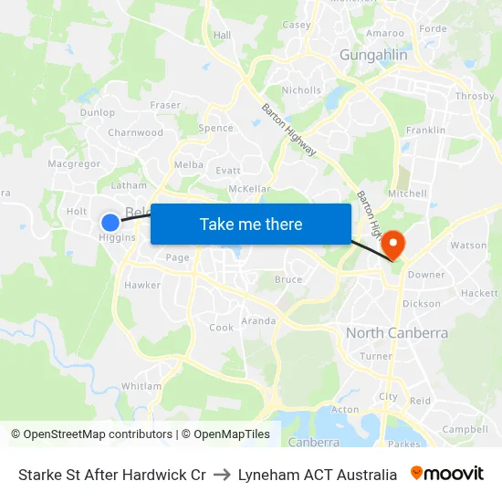 Starke St After Hardwick Cr to Lyneham ACT Australia map