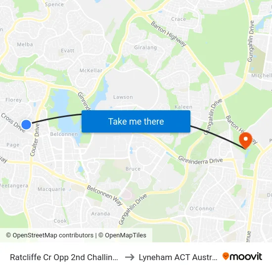 Ratcliffe Cr Opp 2nd Challinor Cr to Lyneham ACT Australia map