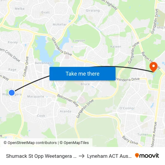 Shumack St Opp Weetangera Shops to Lyneham ACT Australia map