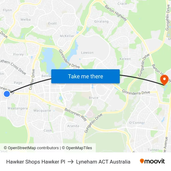 Hawker Shops Hawker Pl to Lyneham ACT Australia map