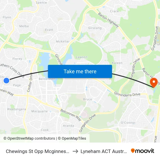 Chewings St Opp Mcginness St to Lyneham ACT Australia map