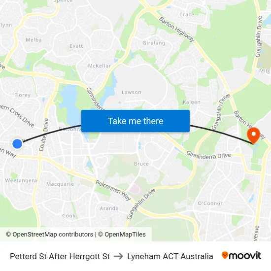 Petterd St After Herrgott St to Lyneham ACT Australia map