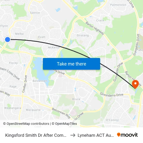Kingsford Smith Dr After Companion Cr to Lyneham ACT Australia map