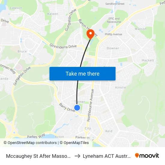 Mccaughey St After Masson St to Lyneham ACT Australia map
