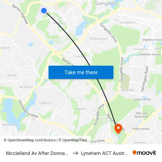Mcclelland Av After Donnan St to Lyneham ACT Australia map